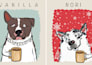 draw your dog portrait drinking coffee with name